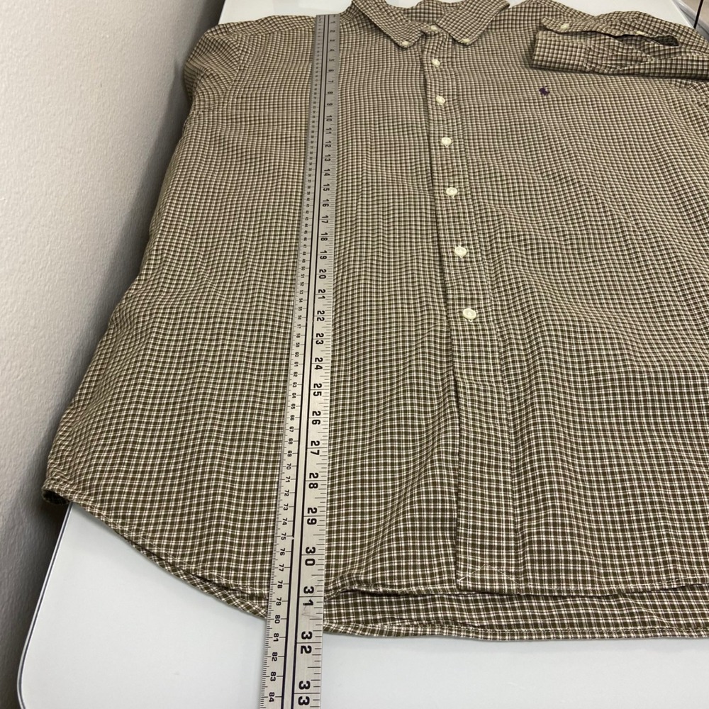 Ralph Lauren Mens XXL Brown Gingham Button Down Shirt Excellent Classic Fit Pony - Picture 5 of 7